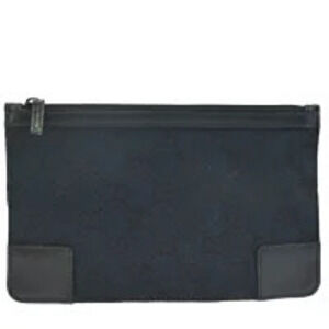 Gucci Pouch Clutch bag GG black canvas leather